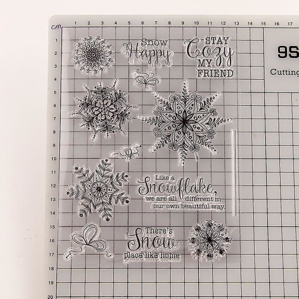 Xmas Snowflake Silicone Clear Seal Stamp Diy Scrapbooking Embossing Photo Album