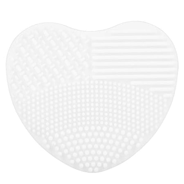 Silikonborstrengöringsmedel, hjärtform Silikonsminkborstrengöringstillbehör (vit) white