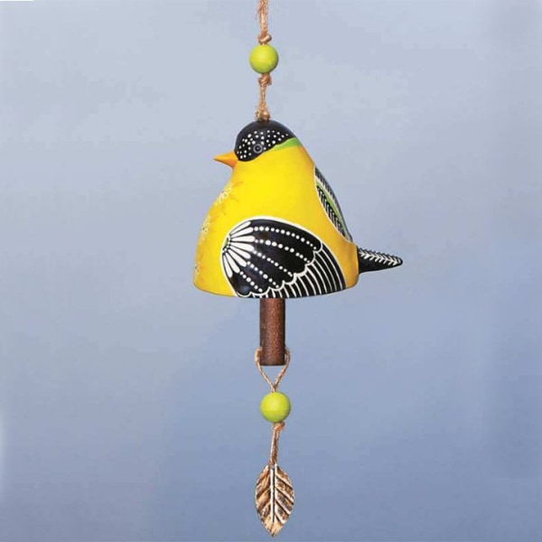 Fåglar Vindklockor Handgjorda Resin Fågelstaty Wind Chime Kreativ hängande dekor för utomhusbruk gold