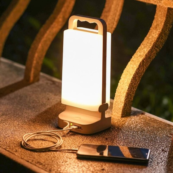 Uppladdningsbar solcampingslampa, justerbar ljusstyrka, bärbar campinglampa, bärbar bordslampa, vattentät utomhuscampinglampa