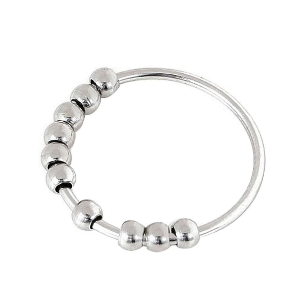 Roterbar pärlring med pärlor Anti-stress ångest ring presenter i rostfritt stål pärl ring alla hjärtans dag present