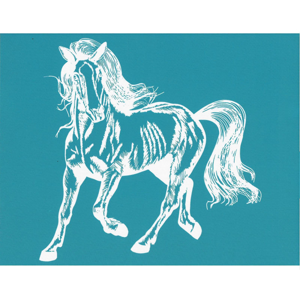 Animal Horse Självhäftande Silk Screentryck Stencil Mesh Transfers För gör-det-själv T-shirt Kudde Tygpåsar Textil