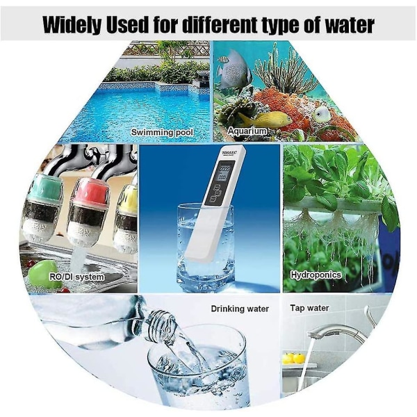 3 i 1 Tds Tester Ph Tester Simbassäng Vattenkvalitetstest Konduktivitetsmätare med hög noggrannhet blue