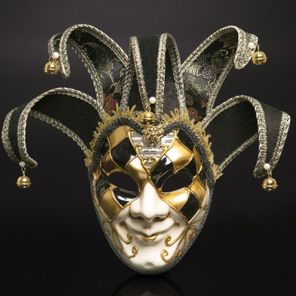 Halloween fest karneval mask, venetiansk maskerad jul cosplay mask, Italien black
