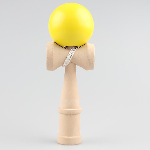 Kendama leksaker trä färdigheter svärd kopp bollspel pedagogiska barns roliga leksaker yellow