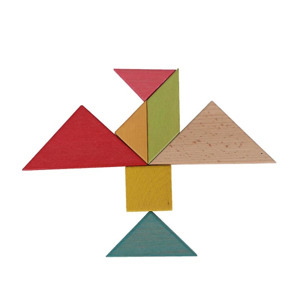 Trä pussel geometri Tangram med fotobok Barn barn byggstenar pedagogisk leksak