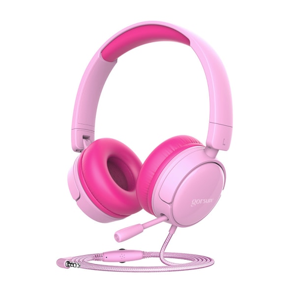 Stereo Gaming Hörlurar För Switch, Ps4, Xbox One, Over Ear Headset med brusreducerande mikrofon, volymkontroll pink