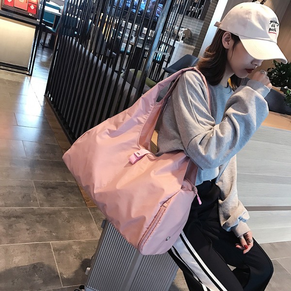 Fashion Travel Organizer Resväska Shoppingväska Stor kapacitet Vikbar Vattentät Quick Dry Bag pink