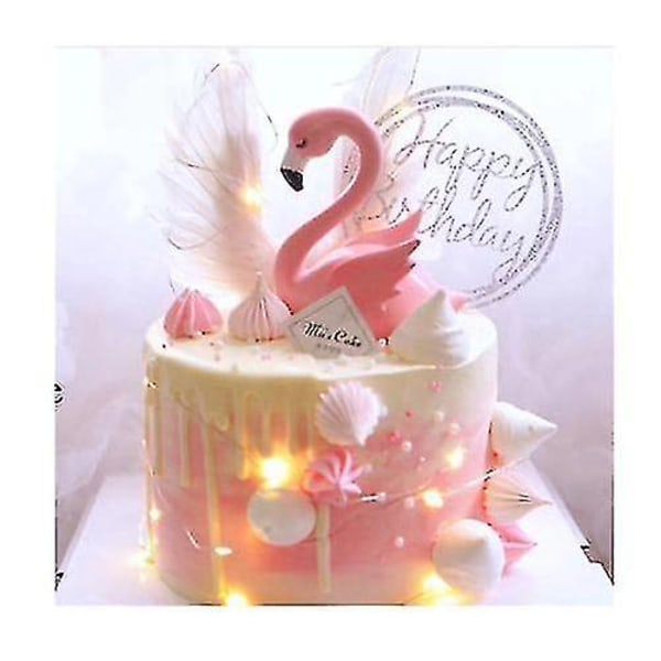 Flamingo Födelsedagstårta Dekorativa prydnader Bageri Klä upp Docka Dessert Taiwan Swan Love Bird Party