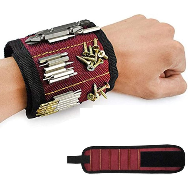 Magnetarmband med 10 starka magneter Röd red