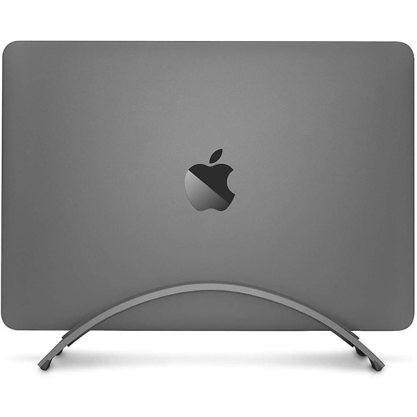 Platssparande aluminium för bärbar dator Vertikalt stativ Desktop uppsatt hållare för MacBook Pro Air Retina Silica Gel Pad Tillgänglig