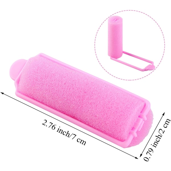 36 delar skumsvamphårrullar 20 mm Miniskumhårstylingrullare Flexibel svampprullare med förvaringsväska Mjukt sovande hår (rosa)