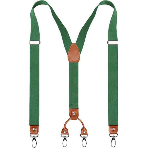 Herr Y Back 4 metallklämma elastiska breda hängslen Perfekt för casual och formell $ Justerbara hängslen i elastisk stil
