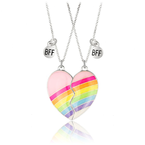 BFF god vän barnhalsband magnet sten kärlek regnbågshalsband legering 2 personers halsband silver