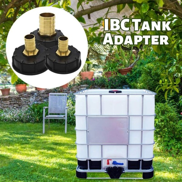 3 st snabbkopplingsnippel för 1000L tank, multitankar, mässingsslanganslutning, IBC-tankadapter (20mm+25mm+32mm)