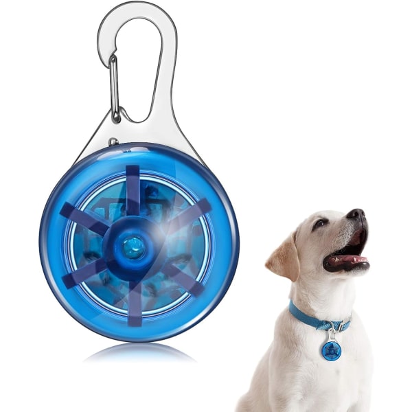 Djurhalsband LED-ljus Clip-on sällskapsdjursljus Hundar och katter Säkerhet LED-ljus Vattentätt halsbandshänge för nattpromenad, löpning (blå)