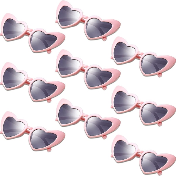 9 par hjärtformade glasögon kattmodul vintage festglasögon damfest bröllopsglasögon grey