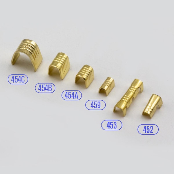 600 st U-formade kopparringkontakter oisolerad kabeltråd spade butt-kontaktset 454a/454b/4