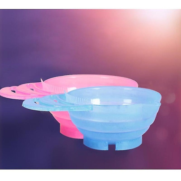 3 st toningsskål med handtag Plast hårfärgsskål Färgningsskala skål för hemmasalong (slumpmässig färg)