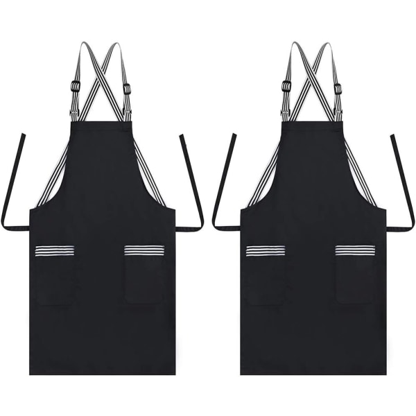 2 ST.Justerbara remmar för matlagningsförkläde med korsrygg black 2PCS
