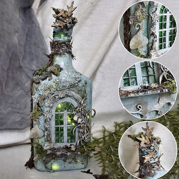 Lysande Kreativ Vinflaska Lampa Hartsprydnad Hemma Trädgård Utomhus Gräsmatta Lysande Ornament Prydnad a