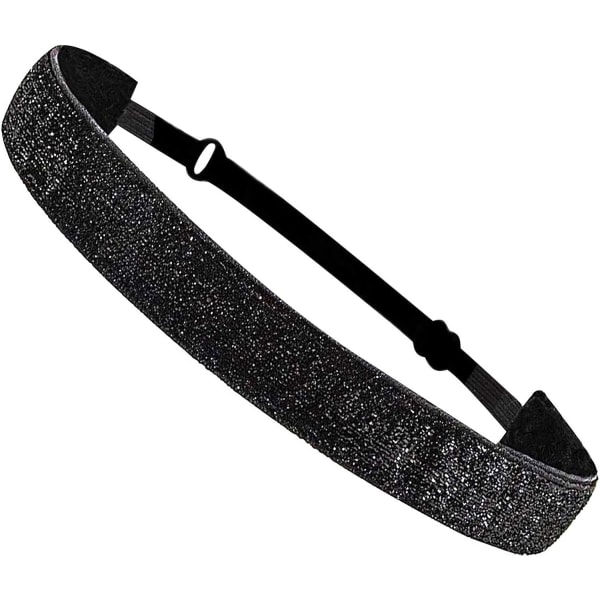 Justerbar halkfri glitter söt elastisk sportyoga pannband