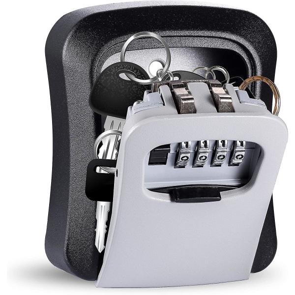 Lequeen-utomhus vattentätt nyckelskåp, nyckelskåp med hus och garage, nyckelskåp utomhus med krypterad kod, nyckelskåp med lösenord. (grå, 95*