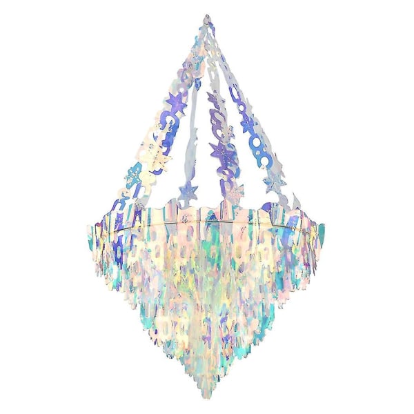 Iriserande fest hängande ljuskrona formad dekorationer Winter Wonderland rekvisita