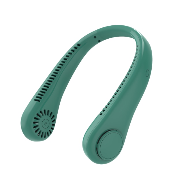 Mini portabel halsmonterad fläkt mute bladlös USB portabel hopfällbar fläkt (kapacitet 600, grön) green