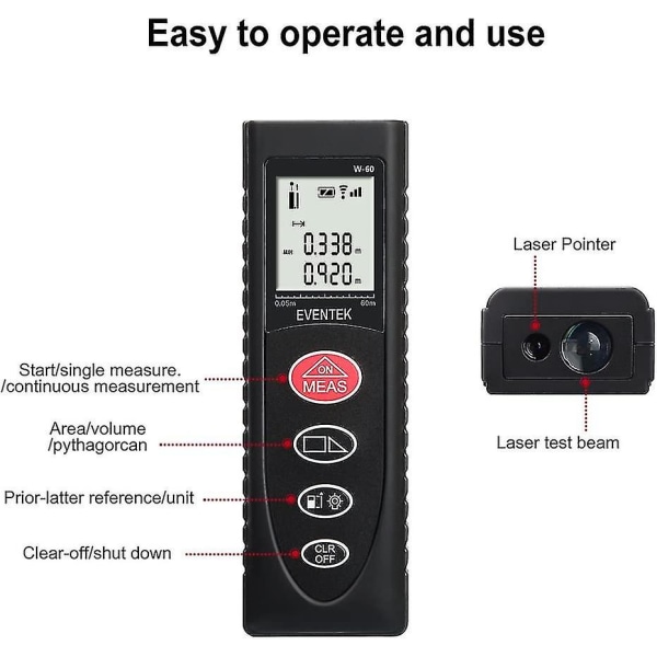 Mini handhållen laseravståndsmätare lasermätinstrument elektronisk linjal