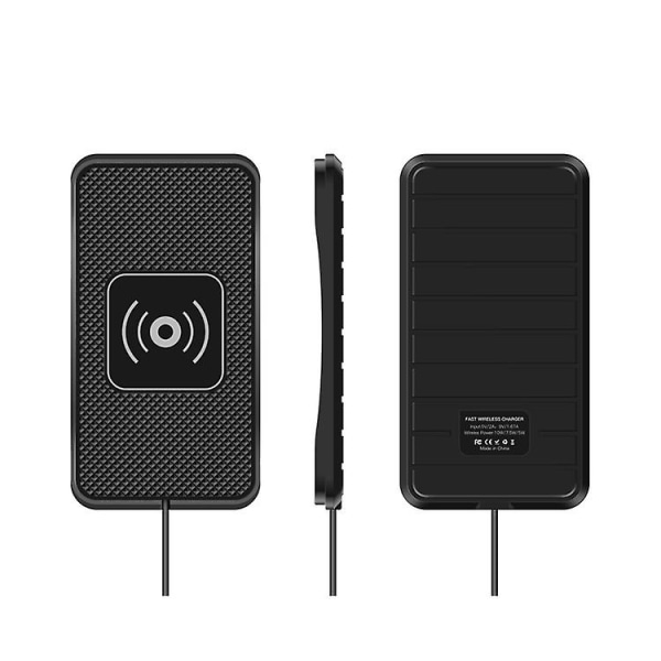 Snabb Trådlös Laddare USB Power Telefon Laddkabel Med Bil Anti-sladd Pad-svart