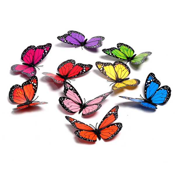 100 st 12 cm Monark Butterfly Monarch Butterfly Simulering Butterfly 3D Stereo Creative PVC Heminredning