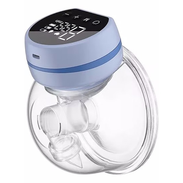 Handsfree bärbar elektrisk bröstpump smärtfri amning integrerad osynlig mjölkare LED-display bröstpump blue