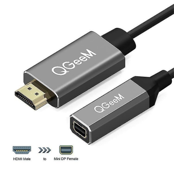Qgeem Qg-hd02 HDMI Single till Mini Dp Converter (silvergrå)