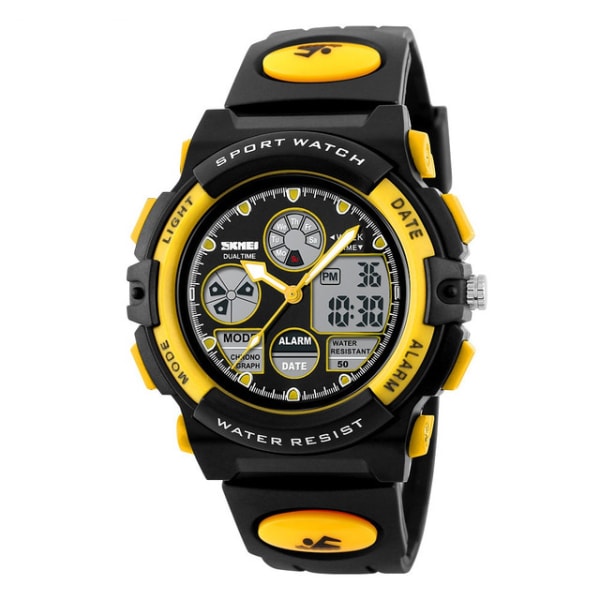 Kids Digital Sport Watch, Boys Girls Waterproof Sports Outdoor Watches Children Casual Electronic yellow