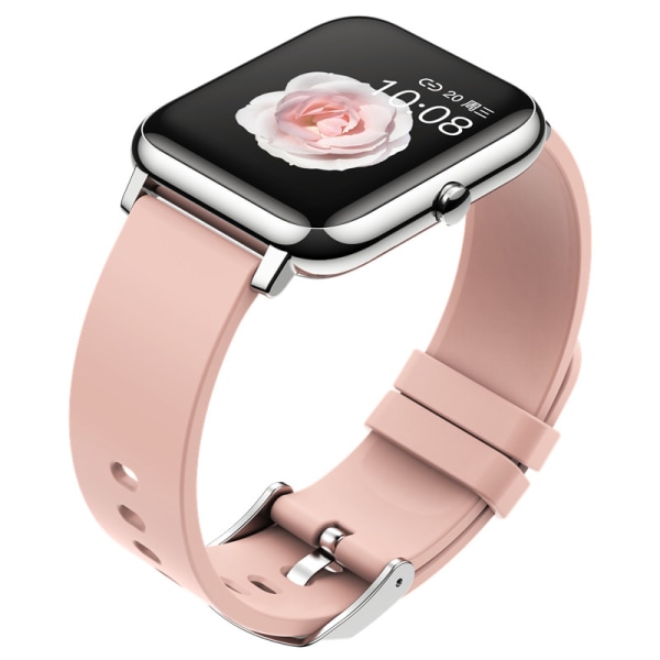 Smart watch för kvinnor och män med stor skärm Vattentät blodtryckspuls blodsyre multisport smart watch pink