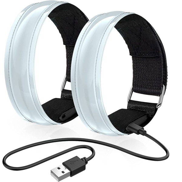 2st uppladdningsbara armband Glow armband för jogging white