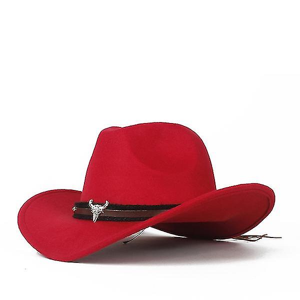 Metallko Huvud Standard Western Cowboyhatt Ull Jazzhatt Filt Hatt Herr & Dam Hatt