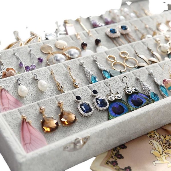 Örhängen Organiser, 50 par örhängen förvaringsbox, smyckeskrin, bärbar