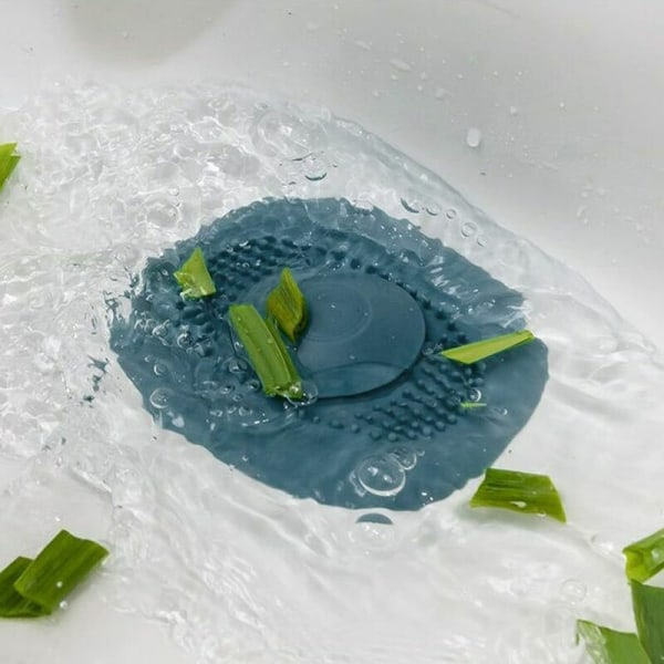 Badkarspropp i silikon Diskbänkspropp Diskho deodorantplugg, Universal avloppspropp för kök, badrum och tvättstuga,, 2 delar, blå+gul