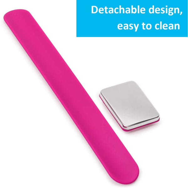 Magnetisk handledssömnad, bärbar armnålskudde Magnetisk nålkudde med armband för sömnadssamling (rosa)