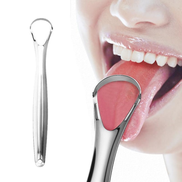 Tungskrapa Rostfritt stål Oral Tongue Cleaner Medicinsk Mun Tongue Coating Cleaner