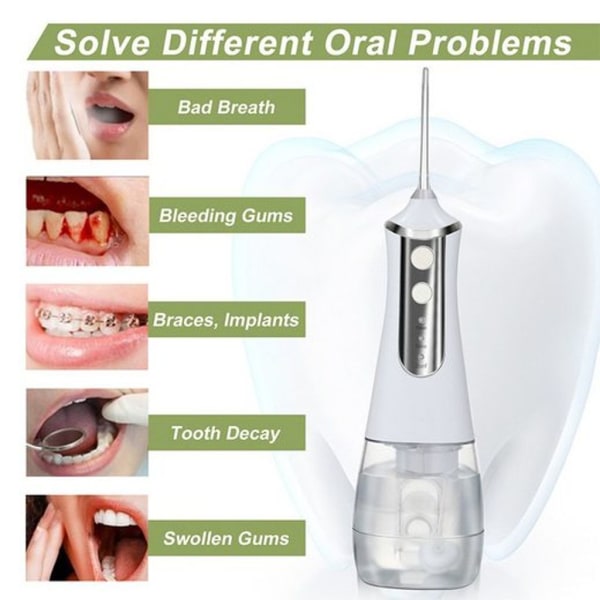3-växlad tandsköljare elektrisk oral skurmaskin vatten tandtråd bärbar tandrengörare för hemmet tandrengöringsinstrument