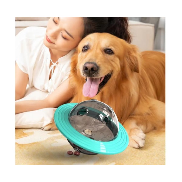 Hund Interactive Toy Food Feeder Leakage Ball Pet Training-blå