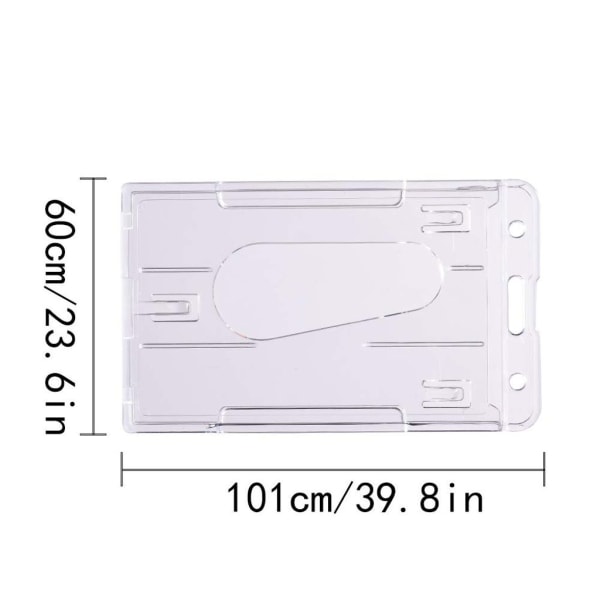 Förpackning med 10 ID-korthållare, hårdplast, transparent ID-korthållare för 2 kort. ID-korthållare, hårdplast, vertikal, för ID-kort