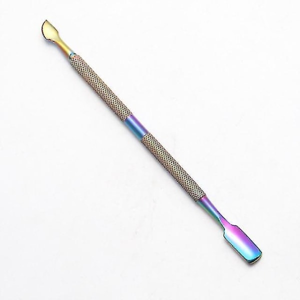 -3 Style Rainbow Rostfritt stål Filer Uv Gel Polish Manikyr Skötsel Groove Clean Tool|nagelbandsskjutare