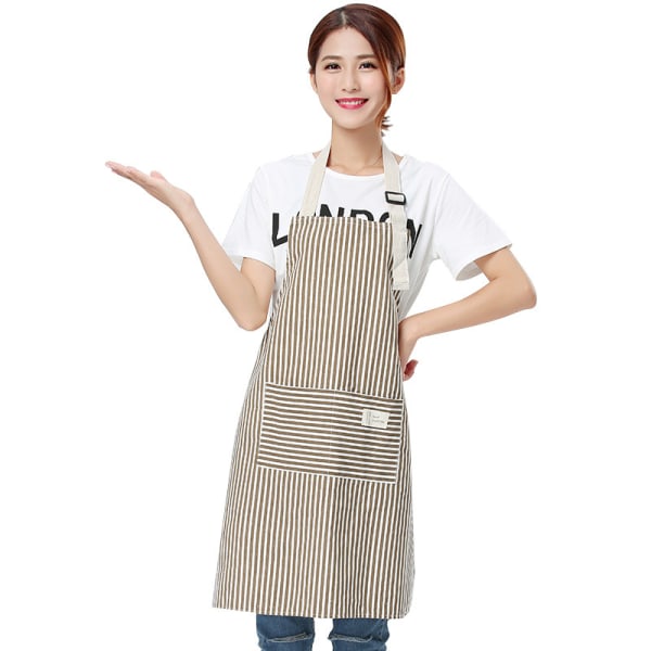 Förkläde i bomull och linne i japansk stil för kvinnors hemkök specialarbetskläder matlagningsförkläde antifouling handavtorkning