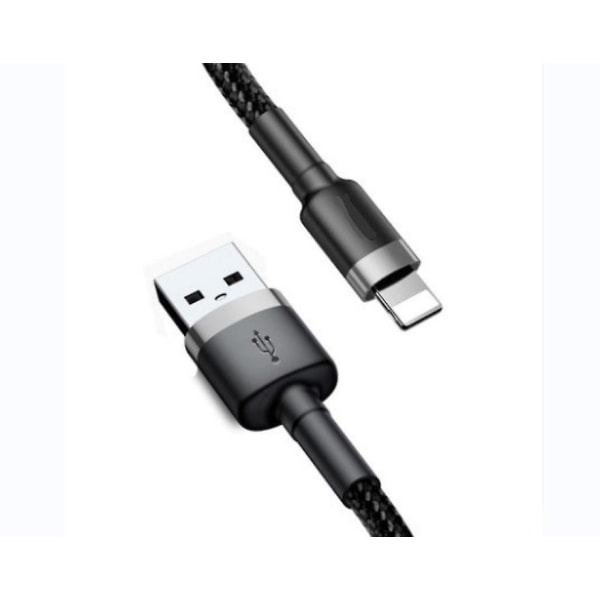 2m Telefonladdarkabel Cafule Laddningssladd USB Till Lightning För Iphone X Xs--svart