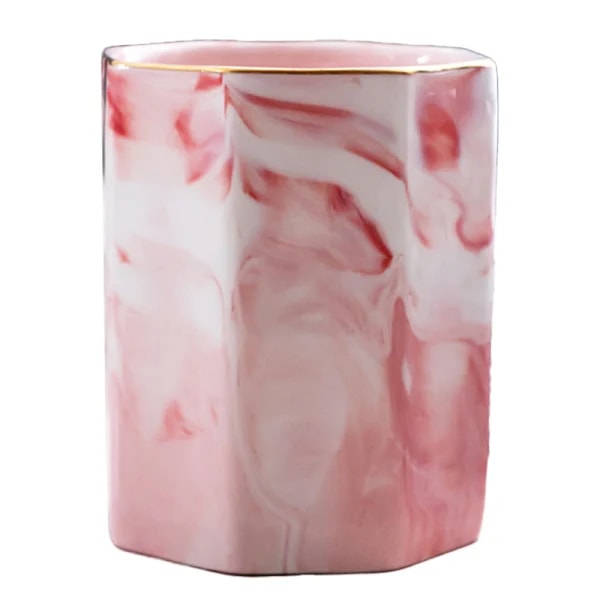 Hållbar sminkborste i keramik, förvaringslåda, rosa