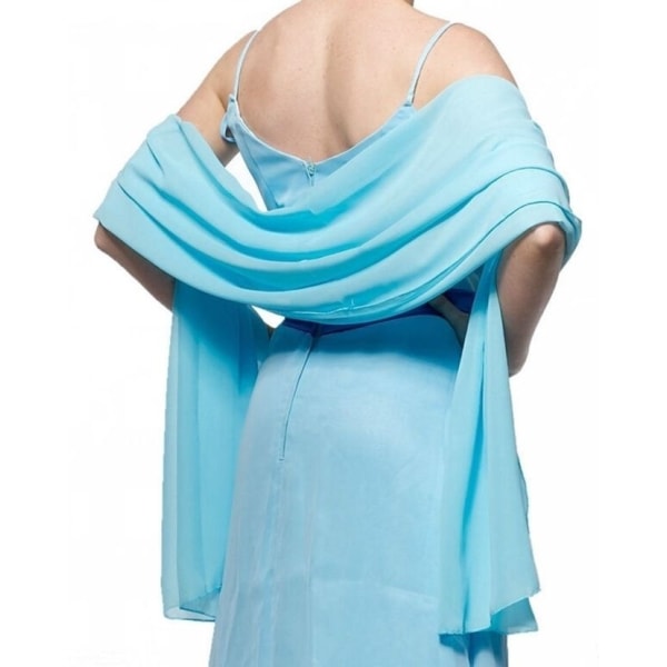 Kvinnors sjal sidenscarf för bröllopsfest 200cm * 70cm blue